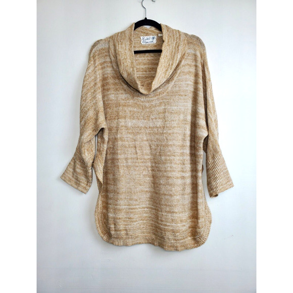 Field Flower ANTHROPOLOGIE Sweater Womens Medium Pullover Tan Cowl Neck Brown - Picture 12 of 12